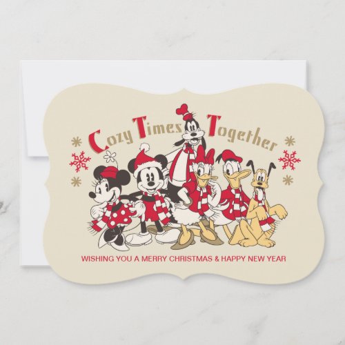 Vintage Mickey  Friends  Cozy Times Together Holiday Card