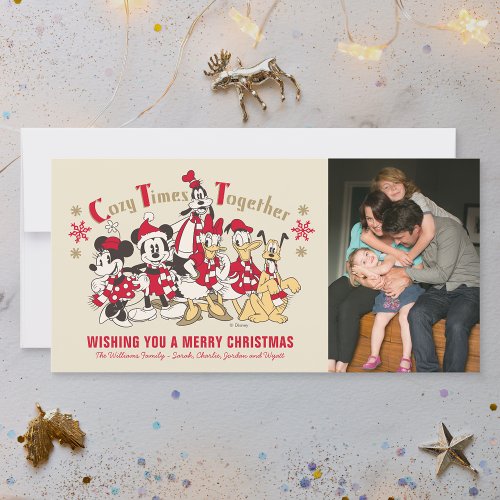 Vintage Mickey  Friends  Cozy Times Together _ Holiday Card