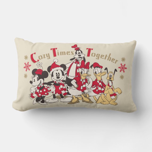Vintage Mickey & Friends | Cozy Times Together Lumbar Pillow (Front)