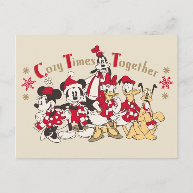Vintage Mickey & Friends | Cozy Times Together Postcard (Front)