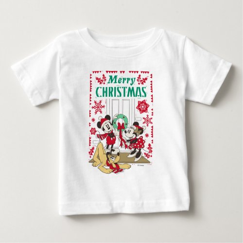 Vintage Mickey  Friends  Merry Christmas Baby T_Shirt