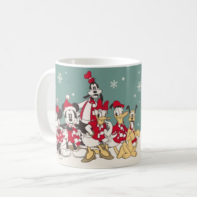 Vintage Mickey & Friends | Merry Christmas Coffee Mug (Front Left)