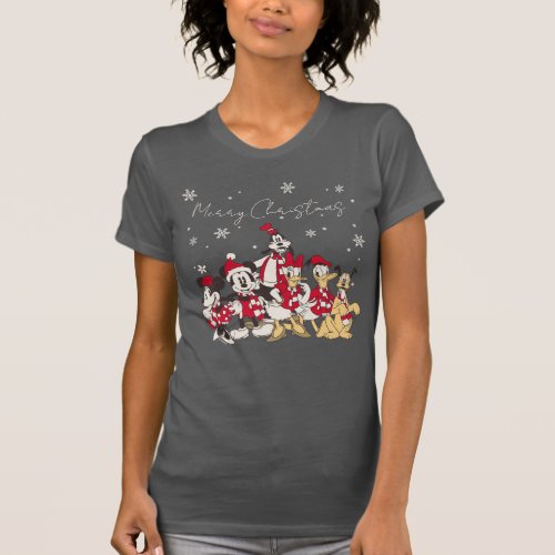 Vintage Mickey  Friends  Merry Christmas T_Shirt