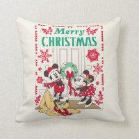 Vintage Mickey & Friends | Merry Christmas Throw Pillow