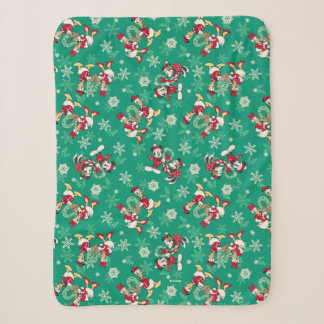 Vintage Mickey & Friends | Winter Fun Pattern Sherpa Blanket