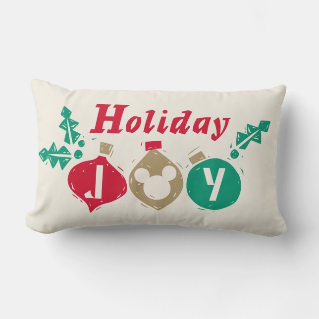 Vintage Mickey | Holiday Joy Lumbar Pillow (Front)