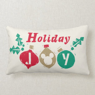 Vintage Mickey Holiday Joy Lumbar Pillow
