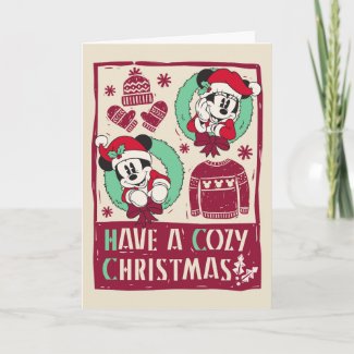 Vintage Mickey & Mickey | Have a Cozy Christmas Holiday Card