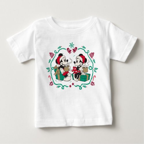 Vintage Mickey  Minnie  Cozy Christmas Baby T_Shirt