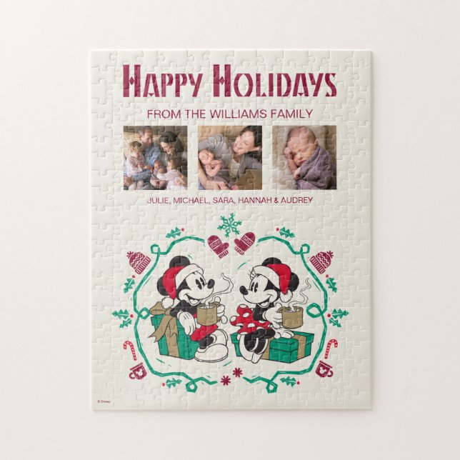 Vintage Mickey & Minnie | Cozy Christmas Jigsaw Puzzle (Vertical)