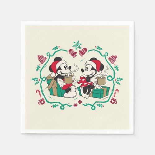 Vintage Mickey  Minnie  Cozy Christmas Napkins