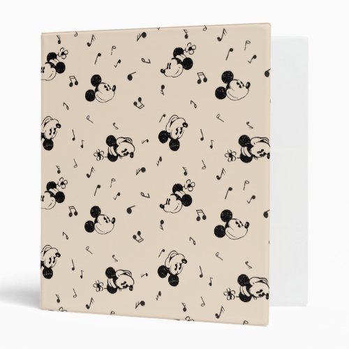 Vintage Mickey  Minnie Music Pattern Binder