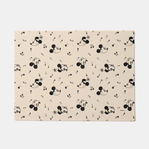 Vintage Mickey  Minnie Music Pattern Doormat