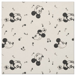 Vintage Mickey &amp; Minnie Music Pattern Fabric