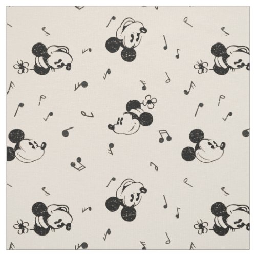Vintage Mickey  Minnie Music Pattern Fabric