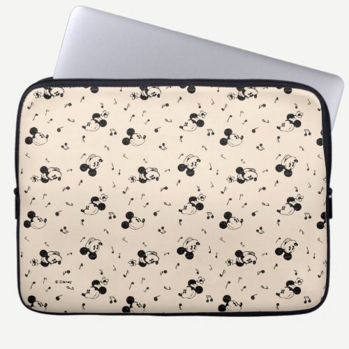 Vintage Mickey & Minnie Music Pattern Laptop Sleeve