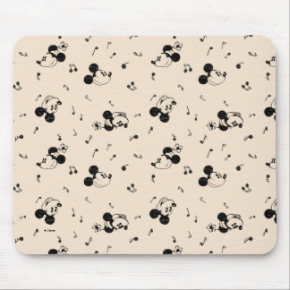 Vintage Mickey & Minnie Music Pattern Mouse Pad