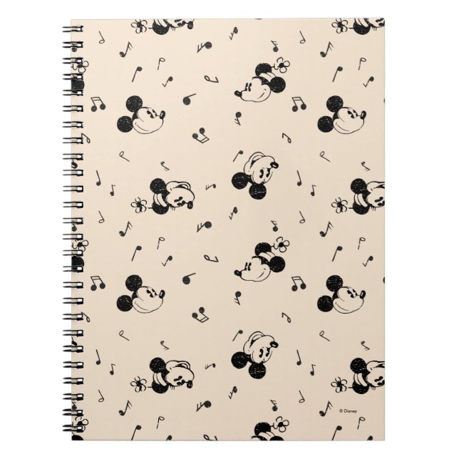 Vintage Mickey & Minnie Music Pattern Notebook (Front)