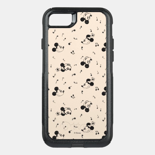 Vintage Mickey & Minnie Music Pattern Otterbox iPhone Case (Back)