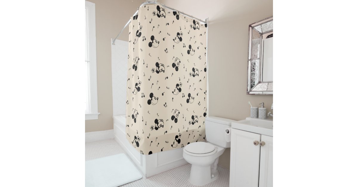 Vintage Mickey Minnie Pattern Shower Curtain Zazzle Com