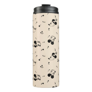 Vintage Mickey & Minnie Music Pattern Thermal Tumbler