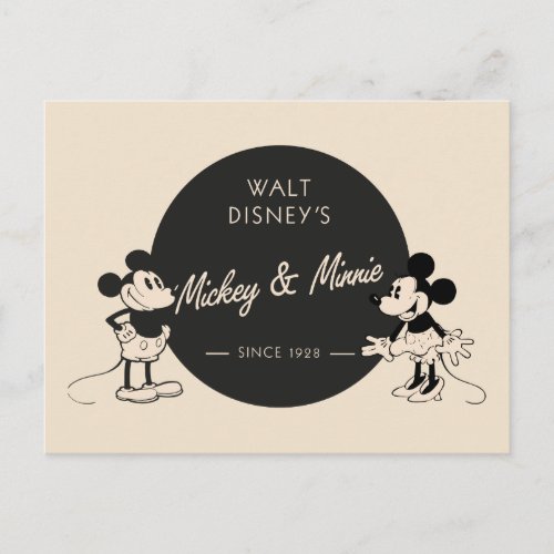 Vintage Mickey  Minnie Postcard