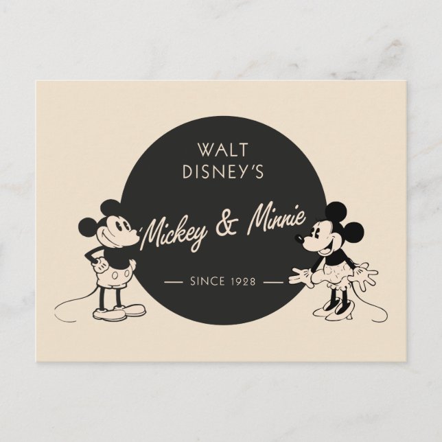 Vintage Mickey & Minnie Postcard (Front)