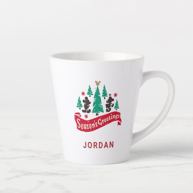 Vintage Mickey & Minnie | Season's Greetings Latte Mug (Right)