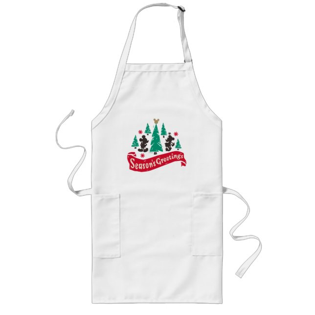 Vintage Mickey & Minnie | Season's Greetings Long Apron (Front)
