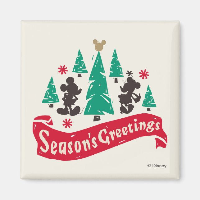 Vintage Mickey & Minnie | Season's Greetings Magnet (Front)