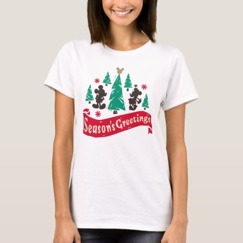 Vintage Mickey  Minnie  Seasons Greetings T_Shirt