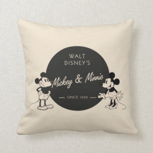Vintage Mickey & Minnie Throw Pillow
