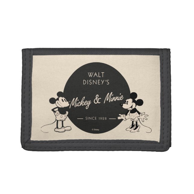 Vintage Mickey & Minnie Trifold Wallet (Front)