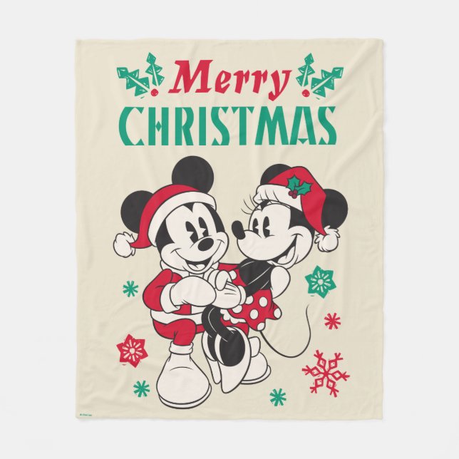 Vintage Mickey & Minnie | Warm & Cozy Fleece Blanket (Front)