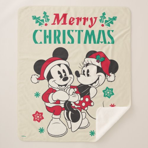 Vintage Mickey  Minnie  Warm  Cozy Sherpa Blanket