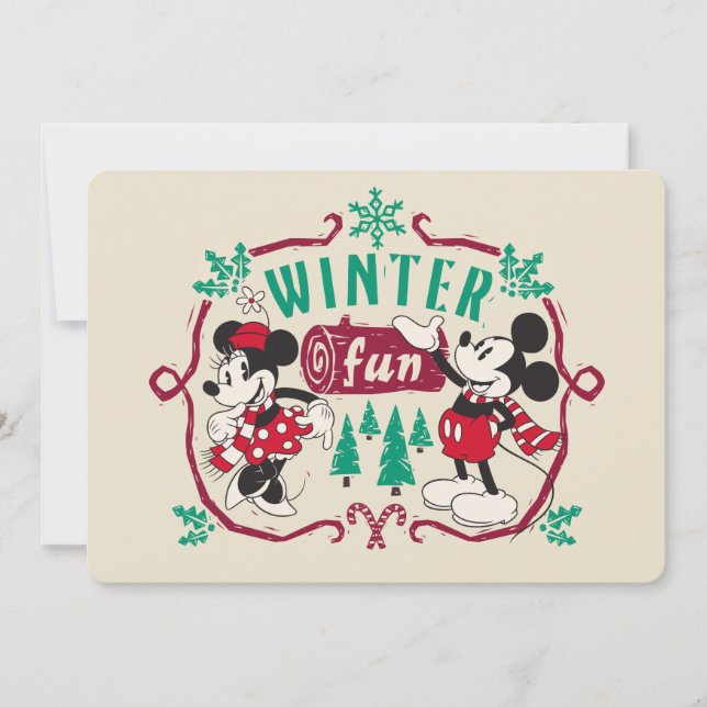 Vintage Mickey & Minnie | Winter Fun (Front)