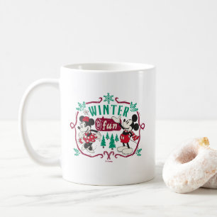 Vintage Mickey & Minnie   Winter Fun Coffee Mug