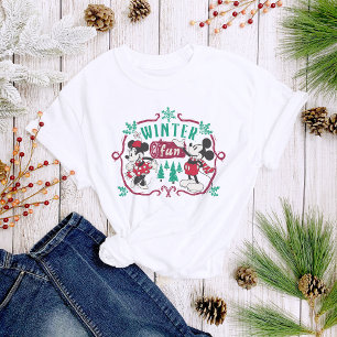Vintage Mickey & Minnie   Winter Fun T-Shirt