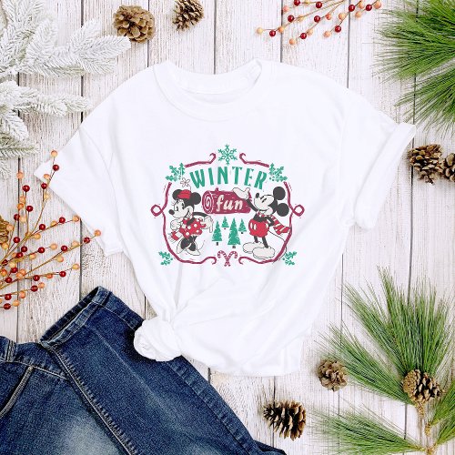 Vintage Mickey  Minnie  Winter Fun T_Shirt