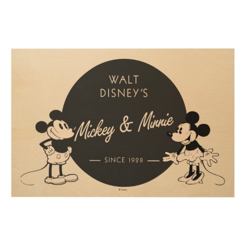 Vintage Mickey  Minnie Wood Wall Art