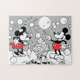 Vintage Mickey & Minnnie Blowing Bubbles Jigsaw Puzzle