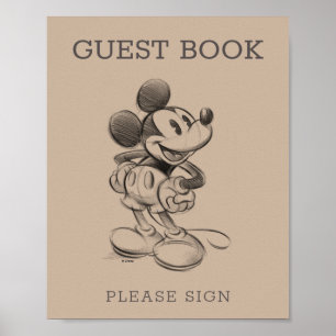 Vintage Mickey Mouse Baby Shower Guest Book