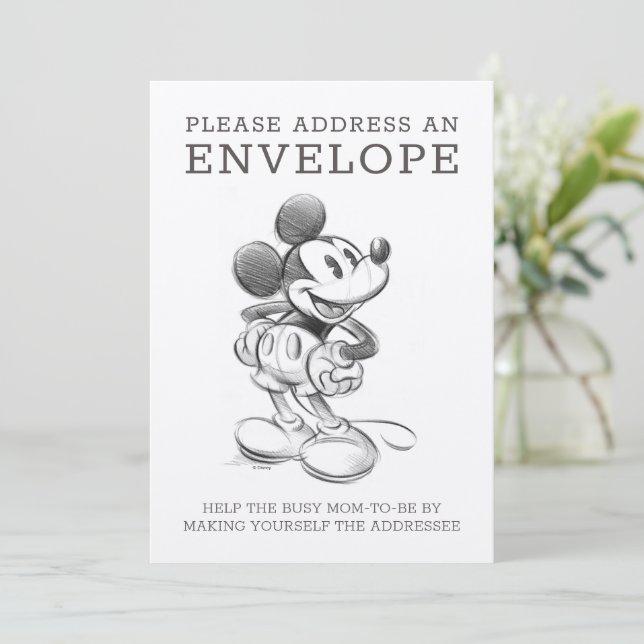 Vintage Mickey Mouse Baby Shower Invitation (Standing Front)
