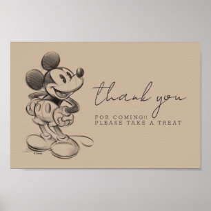 Vintage Mickey Mouse Baby Shower Poster