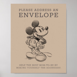 Vintage Mickey Mouse Baby Shower Poster