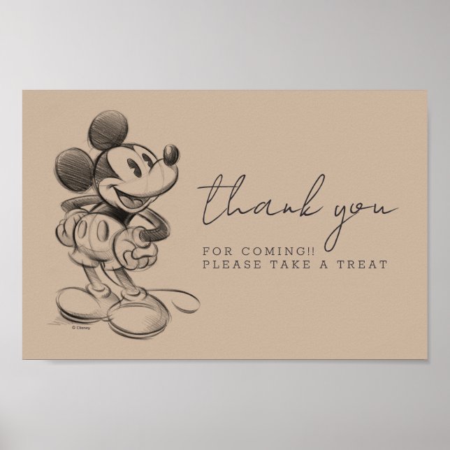 Vintage Mickey Mouse Baby Shower Poster (Front)
