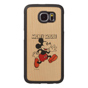 Vintage Mickey Mouse Carved Wood Samsung Galaxy S6 Case