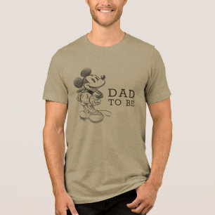 Vintage Mickey Mouse Dad to Be Baby Shower Tri-Blend Shirt