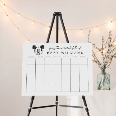 Vintage Mickey Mouse | Guess the Due Date Foam Board