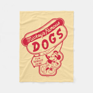 Vintage Mickey Mouse Hot Dog Sign Fleece Blanket